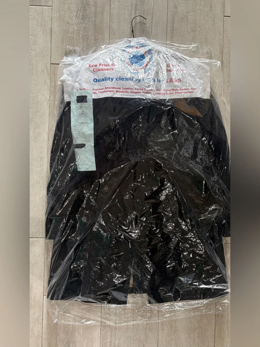 Coach black double-breasted trench coat